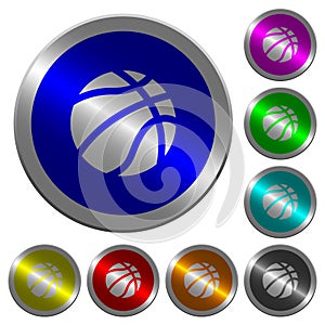 Basketball luminous coin-like round color buttons