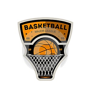 Basketball major sporty league vintage label