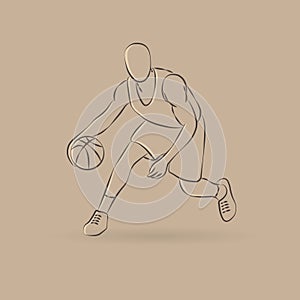 Basketball man outline