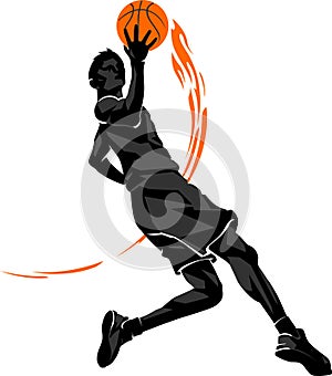 Basketball Mid-air Layup Flame