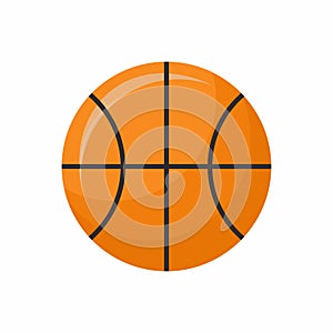 Basketball minimalistic flat icon design isolated on white background. Sport ball with orange colored. Modern emblem for sport