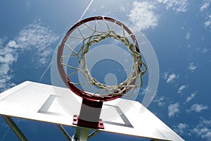 Basketball net and backboard