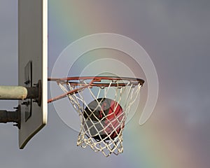 Basketball in net