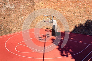 Basketball open court in Belgrade fortress Kalemegdan park in Belgrade, Serbia photo