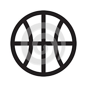 Basketball outline icon isolated on white background