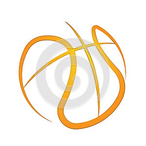 Basketball outline orange symbol background