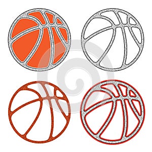 Basketball outline pattern symbols background