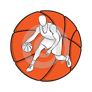 Basketball outline player