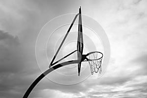 Basketball Outside Black White