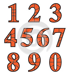 Basketball Pattern Filled Numbers
