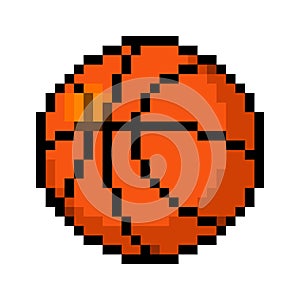 Basketball pixel art on white background