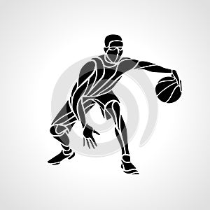 Basketball player abstract silhouette