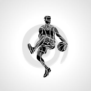 Basketball player abstract silhouette