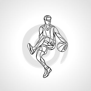 Basketball player abstract silhouette