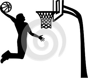 Basketball Player in Action at basket