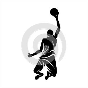 basketball player athlete silhouette vector template