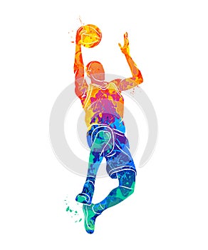 Basketball player, ball