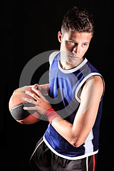 Basketball player with ball