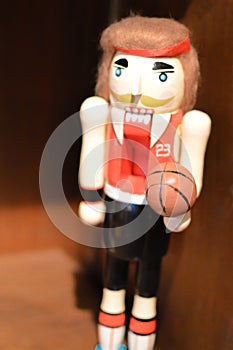 Basketball Player Christmas Nutcracker with Jersey