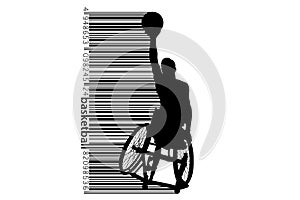 Basketball player disabled. Vector illustration