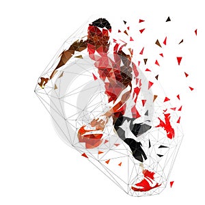 Basketball player dribbling with ball