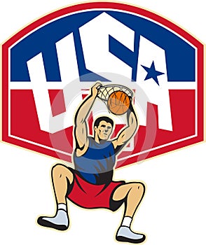 Basketball Player Dunking Ball USA