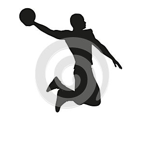 Basketball player isolated on white background