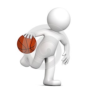 Basketball player isolatedon white background