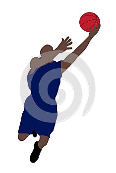 Basketball player jumping