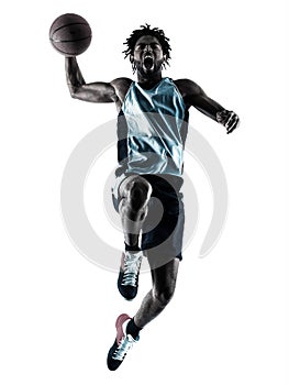 Basketball player man isolated silhouette shadow