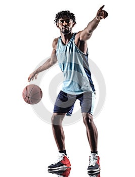 Basketball player man isolated silhouette shadow