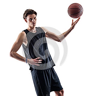 Basketball player man isolated silhouette shadow