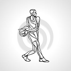 Basketball player outline abstract silhouette