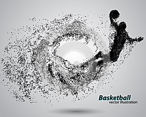 Basketball player from particles.