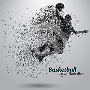 Basketball player from particles.