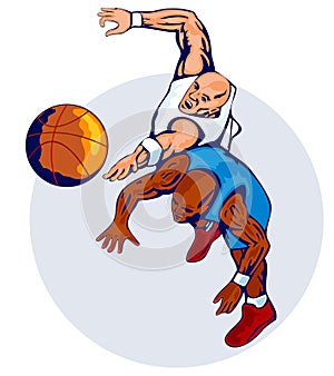 Basketball player rebounding