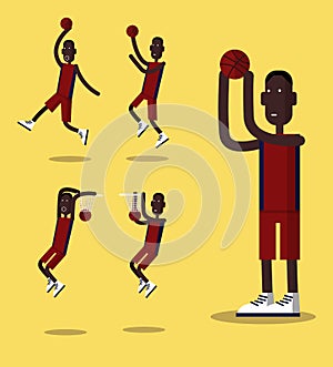 Basketball player set.