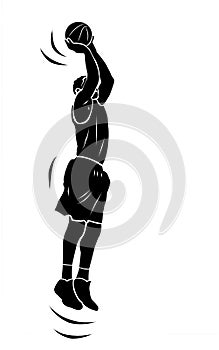 Basketball player shooting the ball