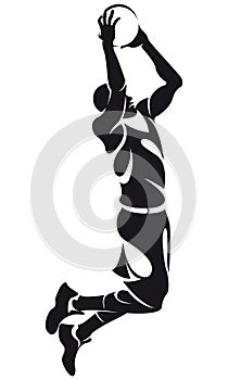 Basketball player, silhouette photo