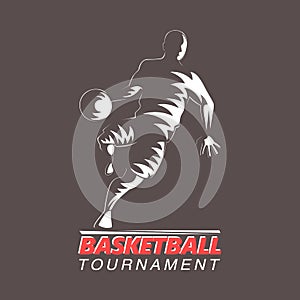 Basketball player silhouette designe. Basketbal tournament vector illustration