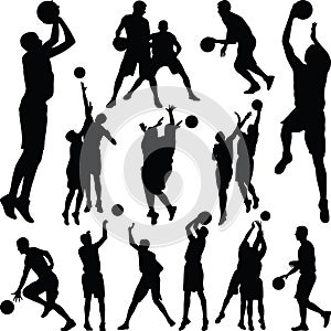 Basketball player silhouette vector