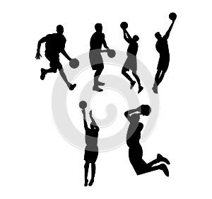 Basketball player silhouettes