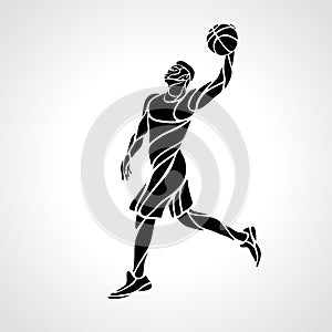 Basketball player. Slam Dunk black creative Silhouette