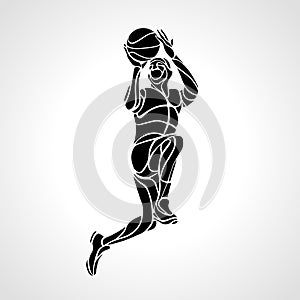 Basketball player. Slam Dunk Silhouette