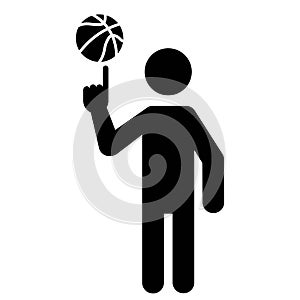 Basketball Player Spinning Ball With Finger