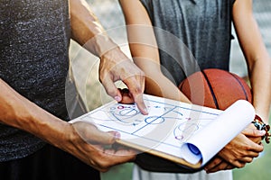 Basketball Player Sport Game Plan Tactics Concept photo