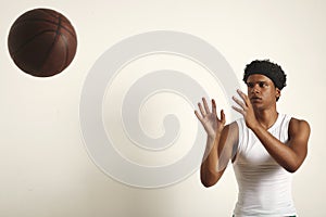 Basketball player throwing a ball