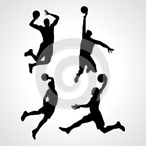 Basketball players collection vector