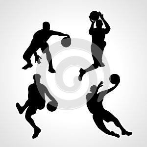 Basketball players collection vector