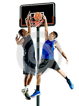 Basketball players men Isolated
